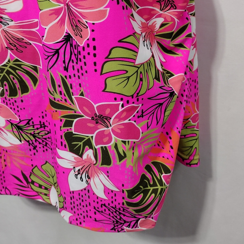 NWT Meet Curve Floral Swim Top Women's 4XL Pink Barbiecore Cottagecore Beach - Picture 3 of 8